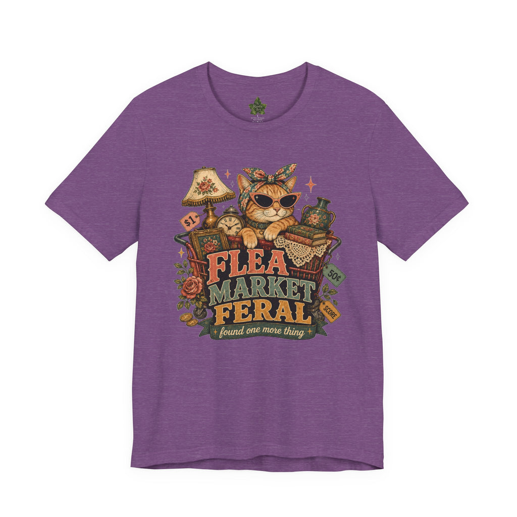Flea Market Feral Shirt, Thrift Lover Orange Cat Graphic Tee