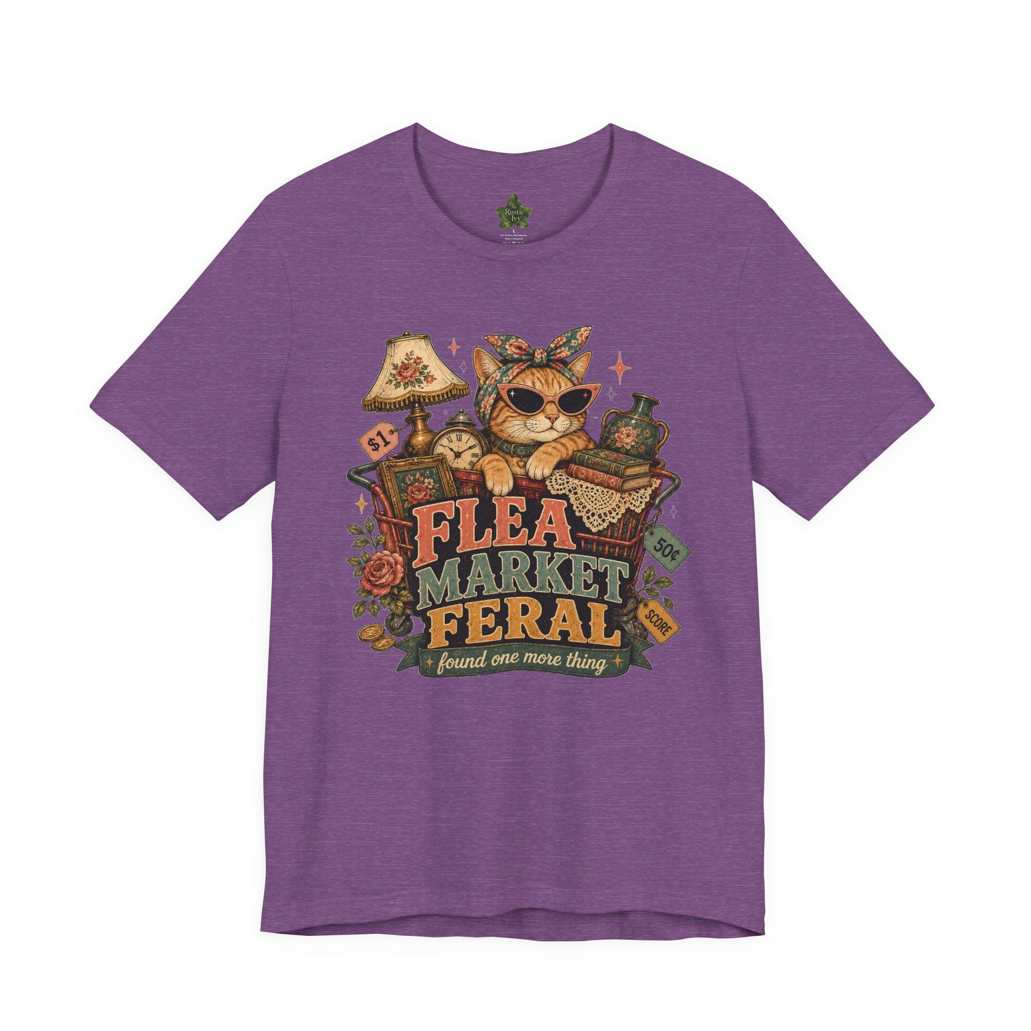 Flea Market Feral Shirt, Thrift Lover Orange Cat Graphic Tee
