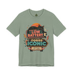 Low Battery Still Iconic Shirt, Black Cat Coffee Graphic Tee