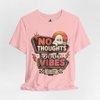 No Thoughts Just Vibes Ghost Shirt, Funny Retro Neon Tee