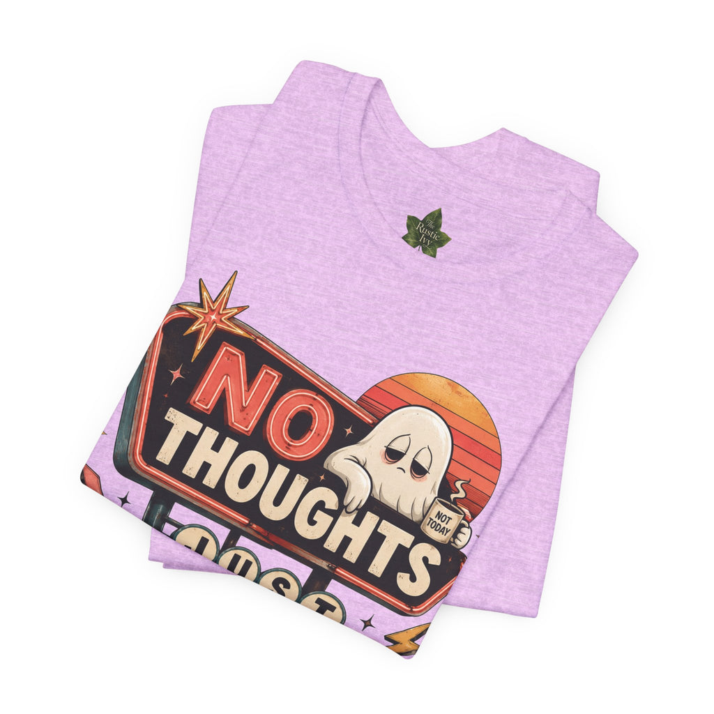 No Thoughts Just Vibes Ghost Shirt, Funny Retro Neon Tee