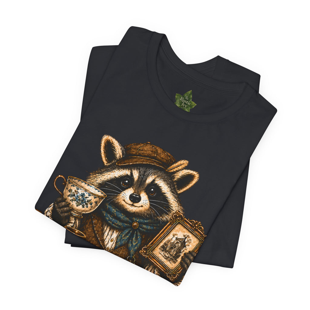Respect The Rescue Raccoon Tee, Vintage Thrift Lover Shirt, Estate Sale Gift