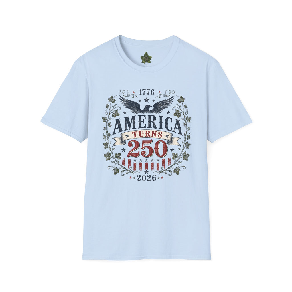 America Turns 250 Shirt 1776 2026 Patriotic Eagle 4th July Tee