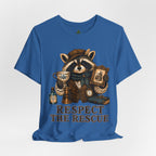 Respect The Rescue Raccoon Tee, Vintage Thrift Lover Shirt, Estate Sale Gift