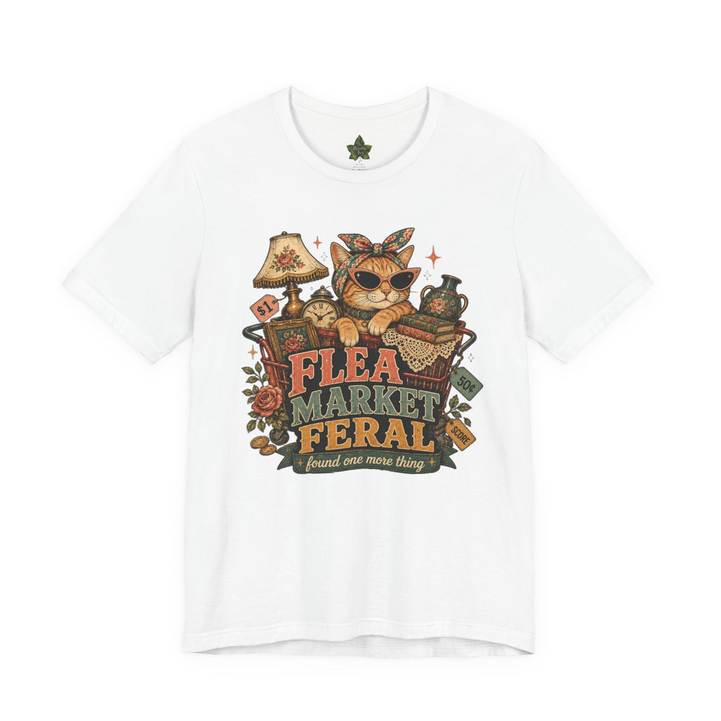 Flea Market Feral Shirt, Thrift Lover Orange Cat Graphic Tee