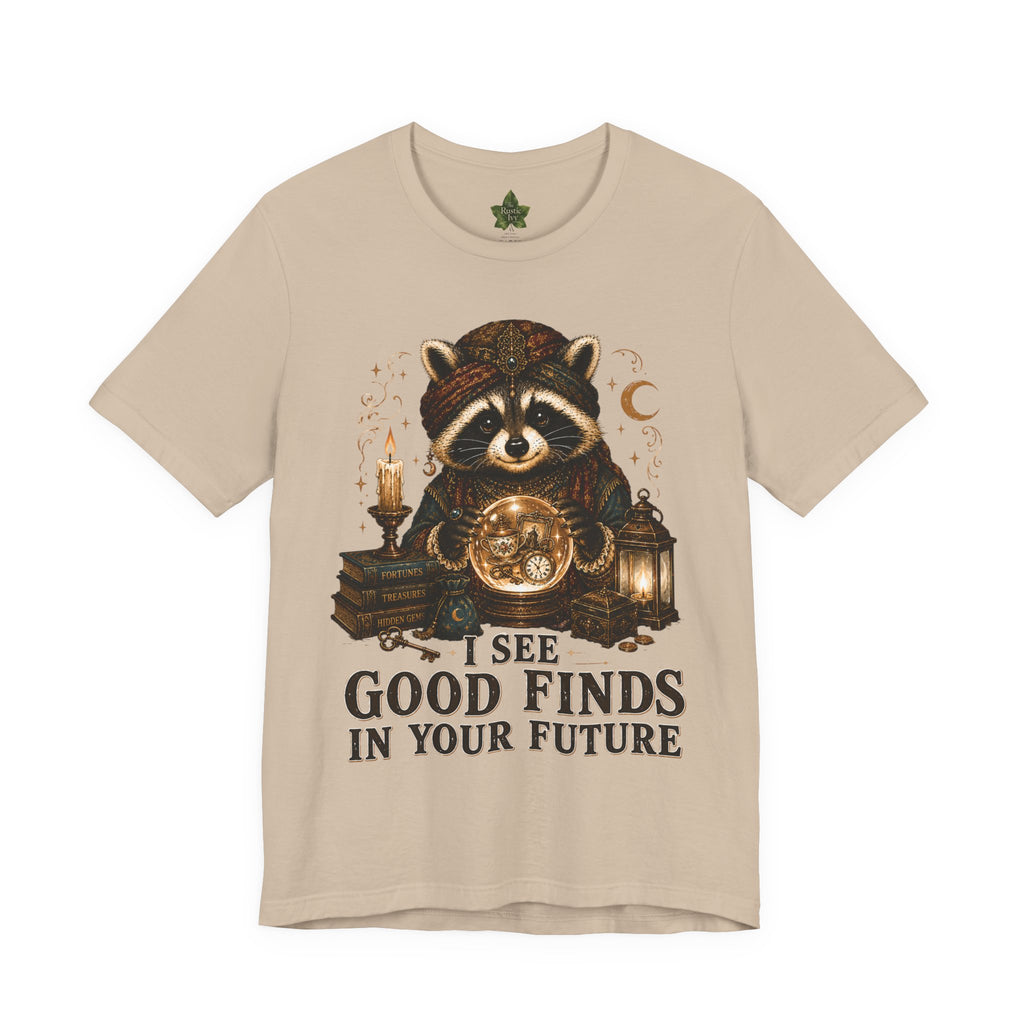 Fortune Teller Raccoon Shirt, Thrift Lover Crystal Ball Tee