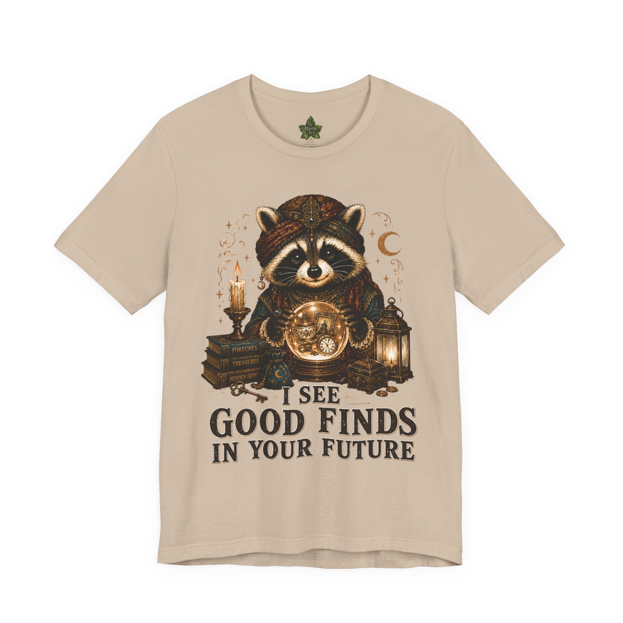 Fortune Teller Raccoon Shirt, Thrift Lover Crystal Ball Tee
