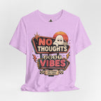 No Thoughts Just Vibes Ghost Shirt, Funny Retro Neon Tee