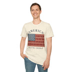 America 250 Shirt 1776 2026 Patchwork Flag Floral Patriotic Tee
