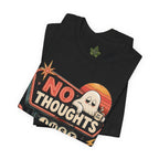 No Thoughts Just Vibes Ghost Shirt, Funny Retro Neon Tee