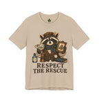 Respect The Rescue Raccoon Tee, Vintage Thrift Lover Shirt, Estate Sale Gift
