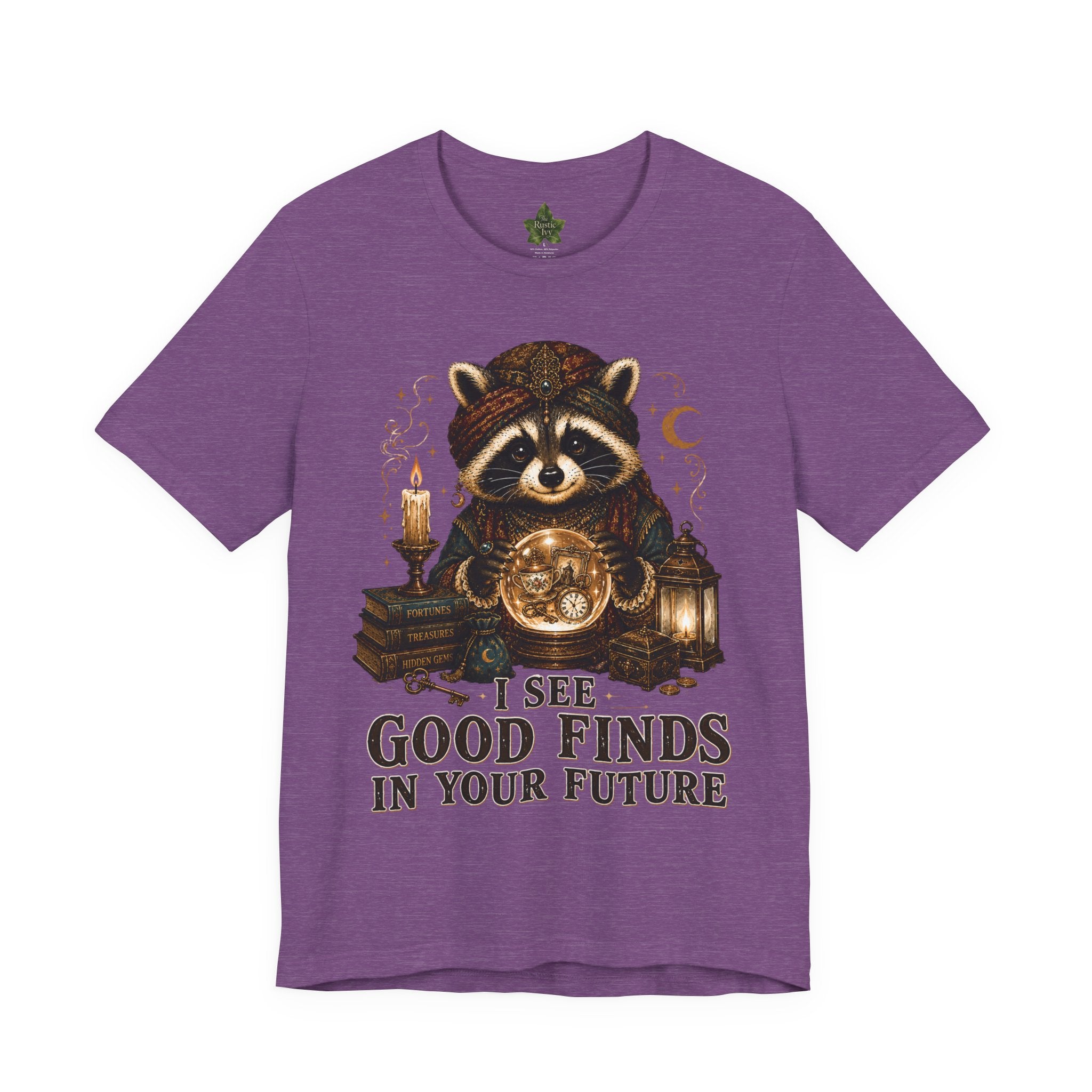 Fortune Teller Raccoon Shirt, Thrift Lover Crystal Ball Tee