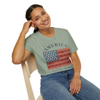 America 250 Shirt 1776 2026 Patchwork Flag Floral Patriotic Tee