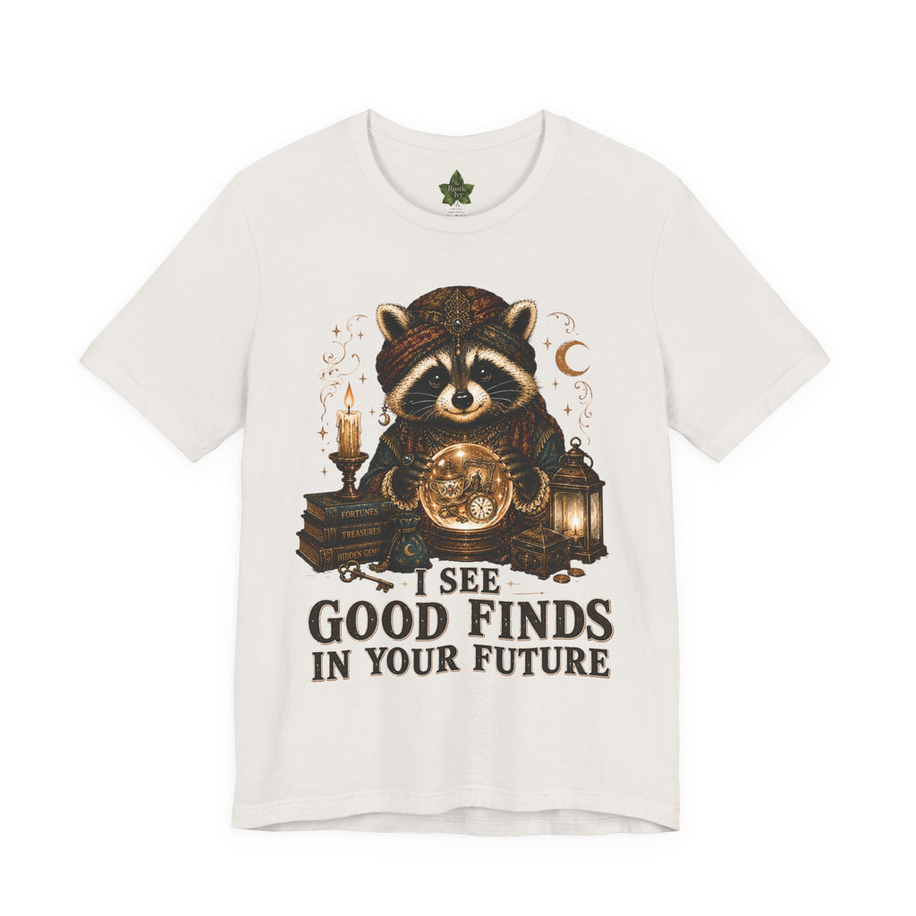 Fortune Teller Raccoon Shirt, Thrift Lover Crystal Ball Tee