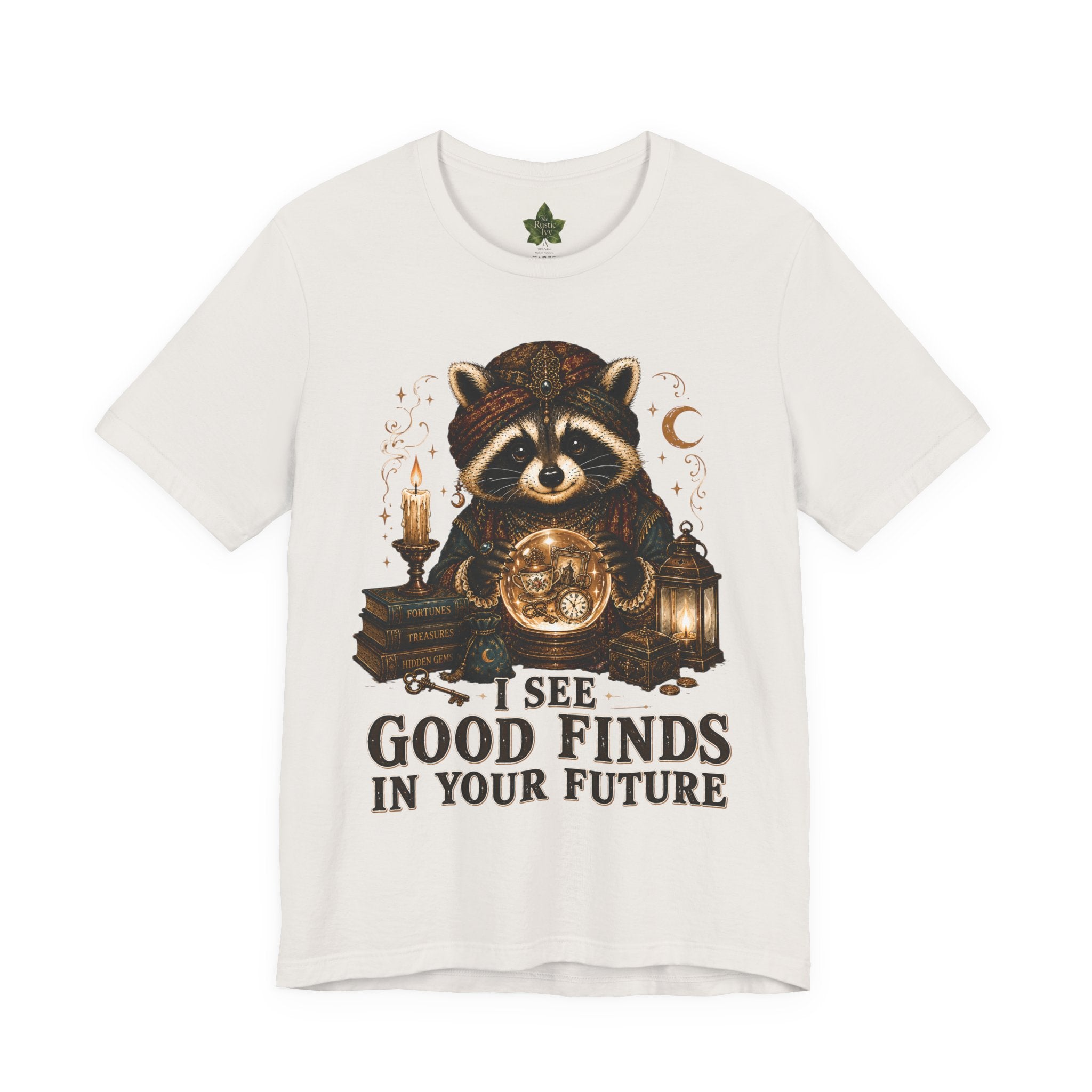Fortune Teller Raccoon Shirt, Thrift Lover Crystal Ball Tee