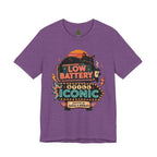 Low Battery Still Iconic Shirt, Black Cat Coffee Graphic Tee