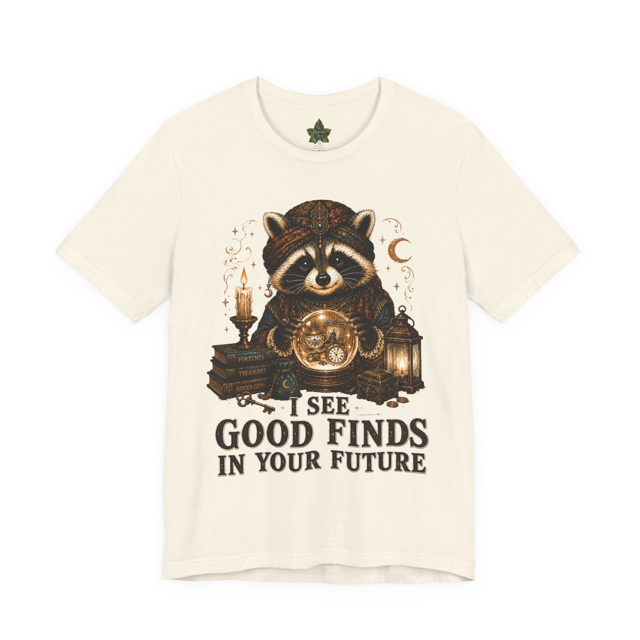 Fortune Teller Raccoon Shirt, Thrift Lover Crystal Ball Tee