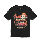 No Thoughts Just Vibes Ghost Shirt, Funny Retro Neon Tee