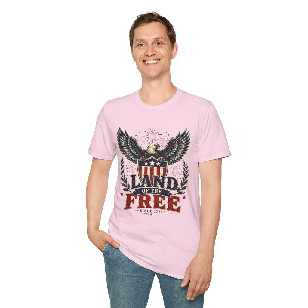 Title: Land of the Free Eagle Shirt, Patriotic 4th of July USA Tee