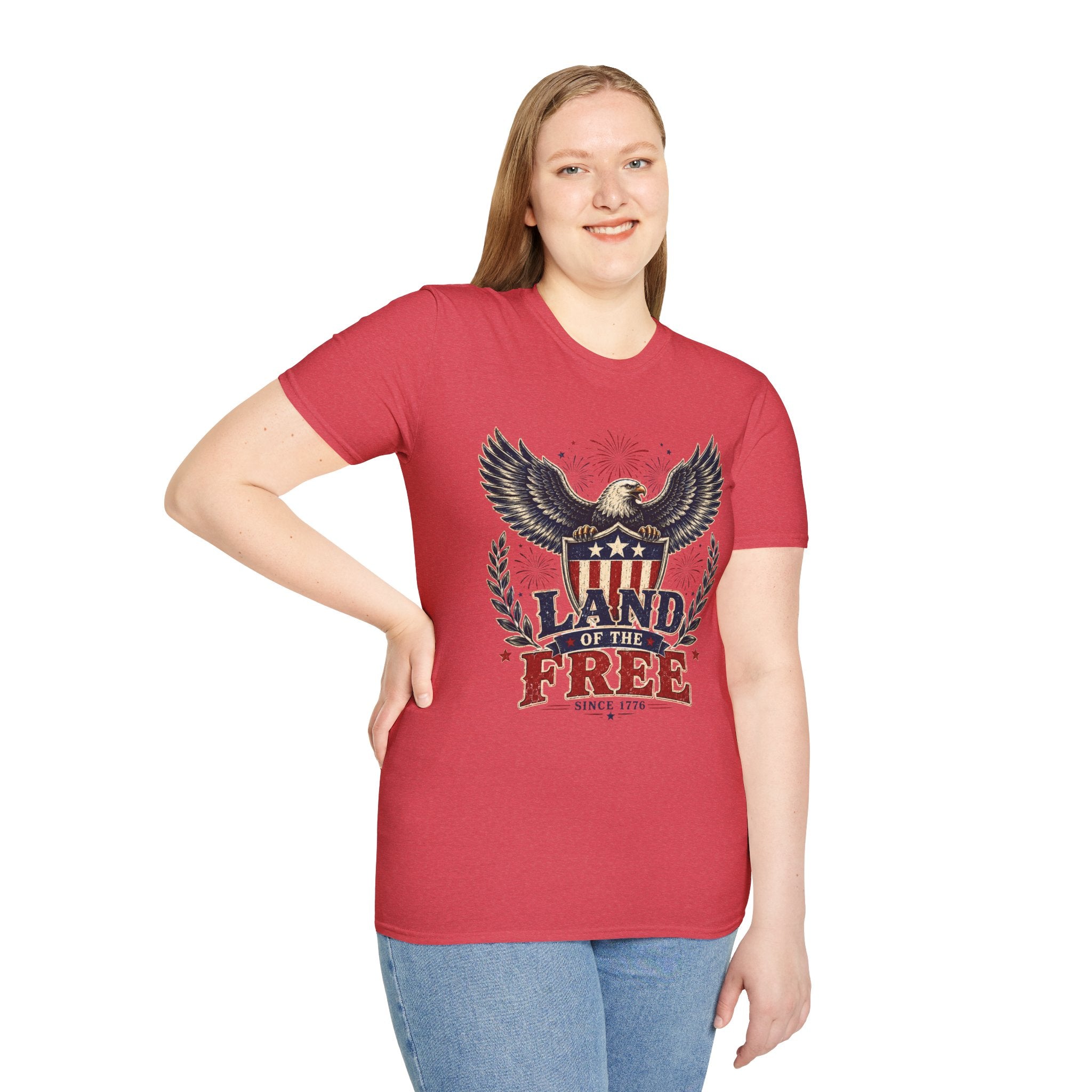 Title: Land of the Free Eagle Shirt, Patriotic 4th of July USA Tee