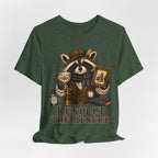 Respect The Rescue Raccoon Tee, Vintage Thrift Lover Shirt, Estate Sale Gift