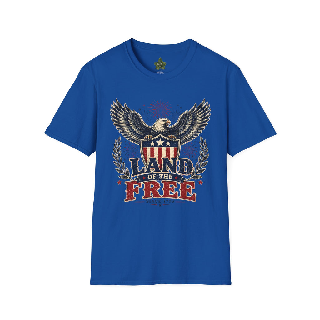 Title: Land of the Free Eagle Shirt, Patriotic 4th of July USA Tee