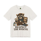 Respect The Rescue Raccoon Tee, Vintage Thrift Lover Shirt, Estate Sale Gift