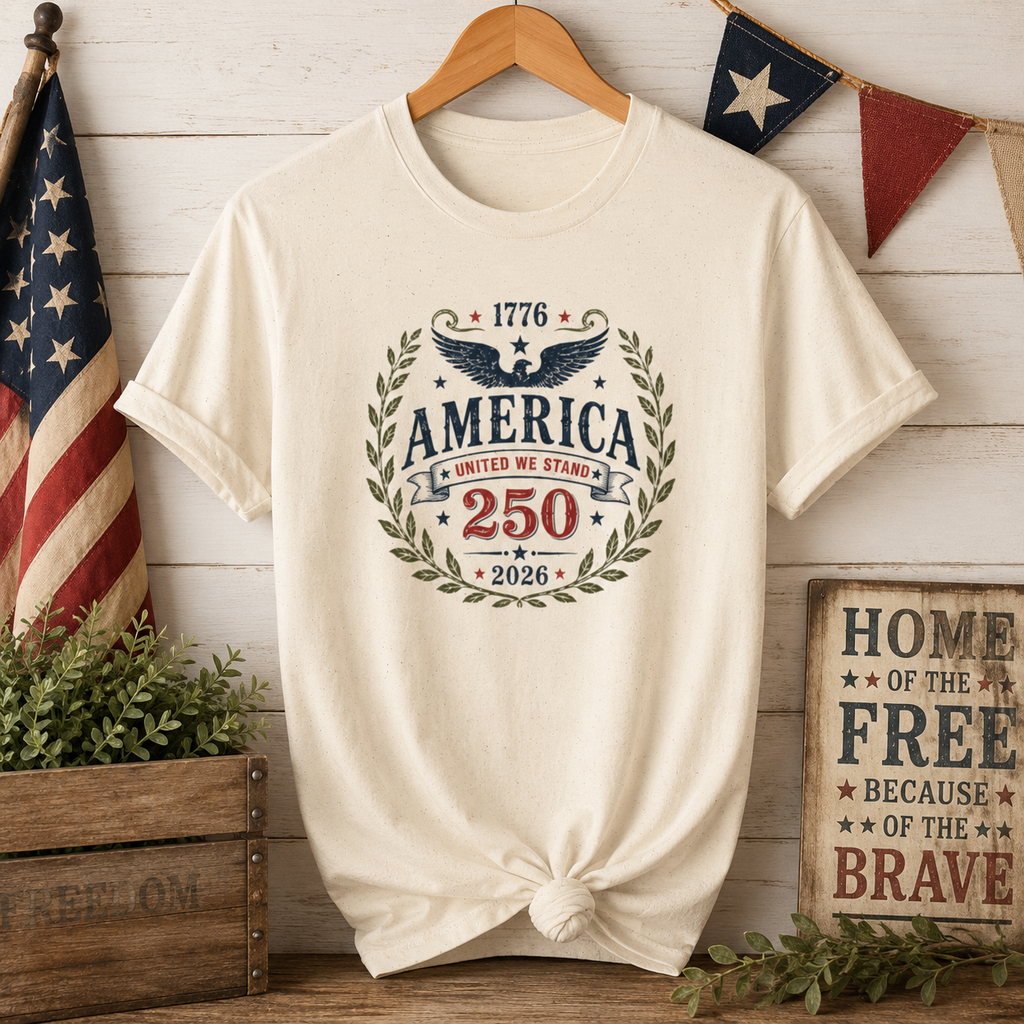 America 250 Shirt, 1776 2026 Patriotic Eagle Tee, Fourth of July Tee