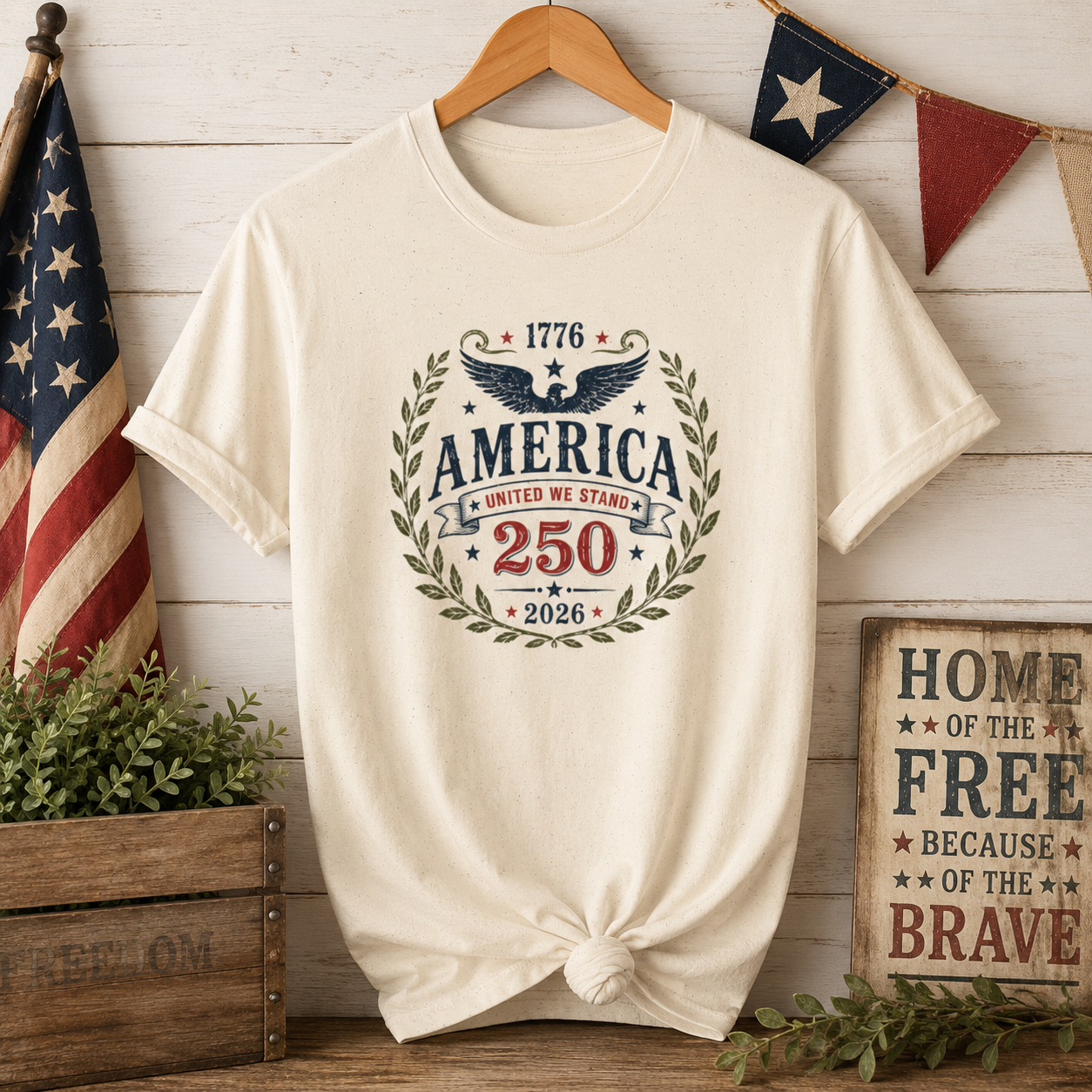 America 250 Shirt, 1776 2026 Patriotic Eagle Tee, Fourth of July Tee