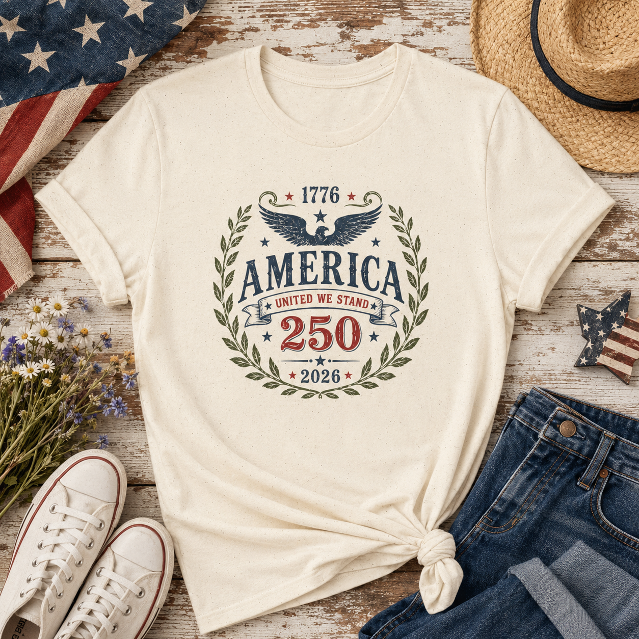 America 250 Shirt, 1776 2026 Patriotic Eagle Tee, Fourth of July Tee