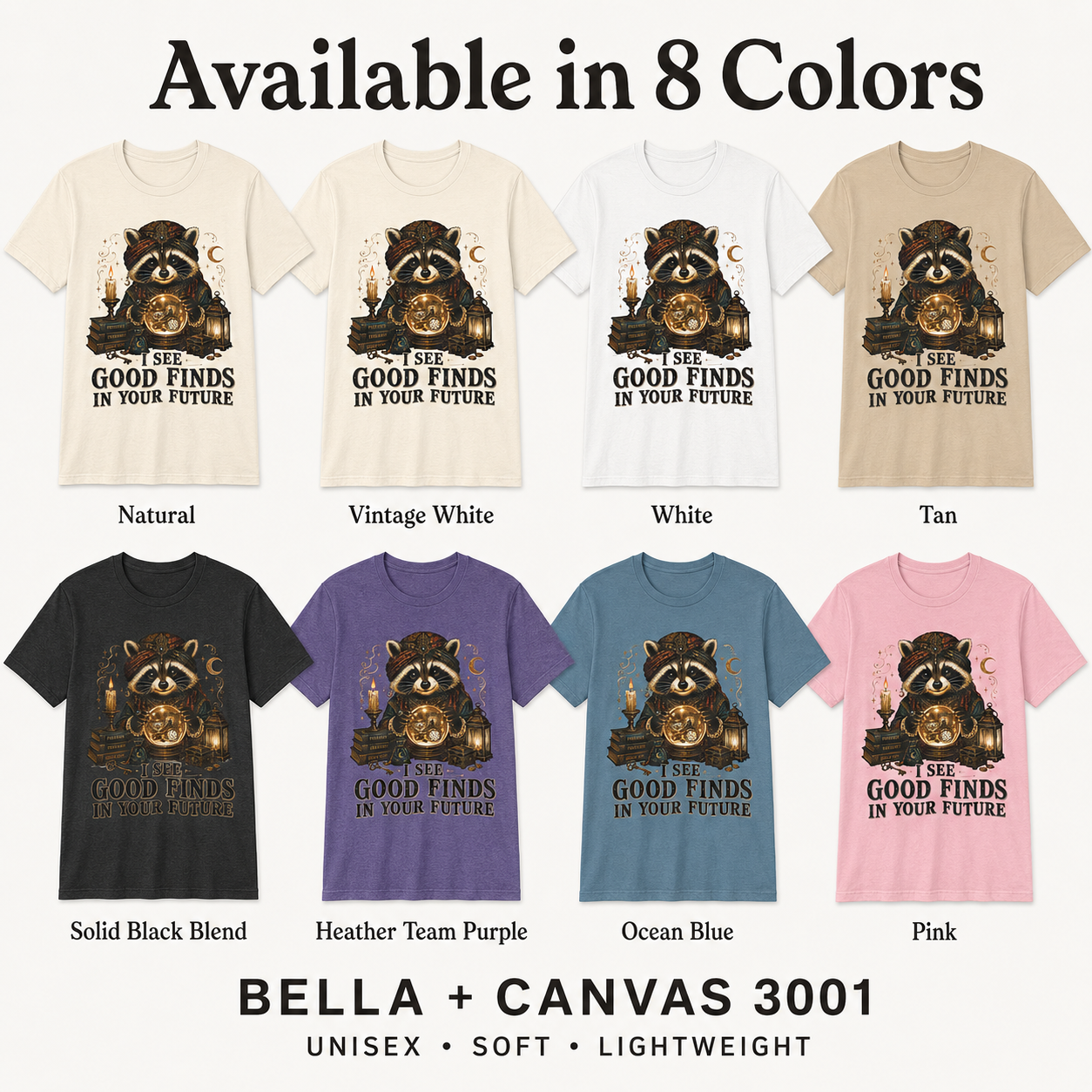 Fortune Teller Raccoon Shirt, Thrift Lover Crystal Ball Tee