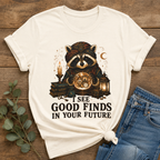 Fortune Teller Raccoon Shirt, Thrift Lover Crystal Ball Tee