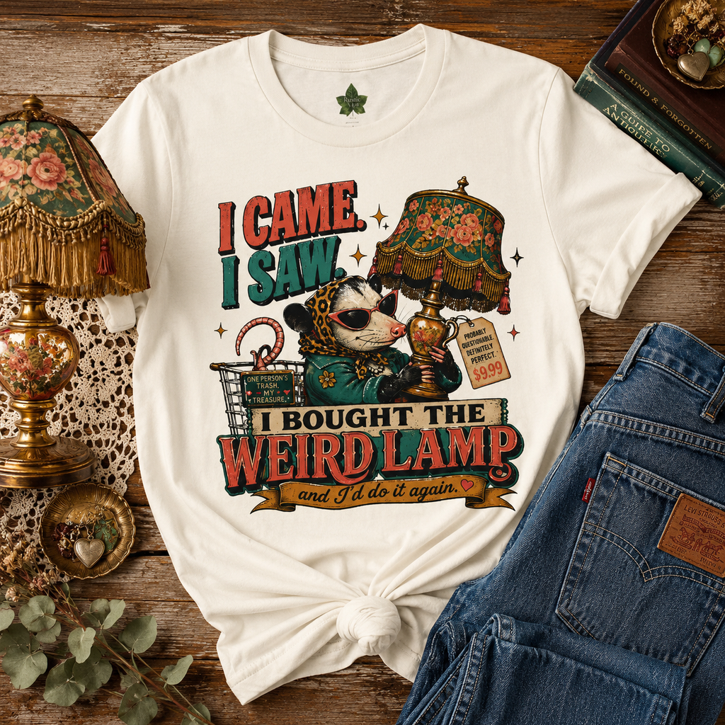 Weird Lamp Possum Shirt, Antique Mall Thrifting Tee