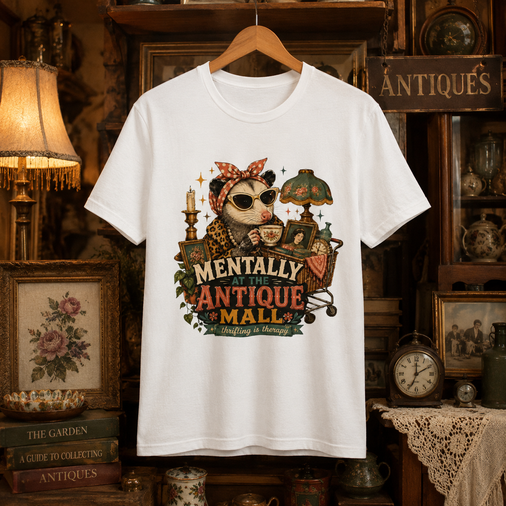 Mentally At The Antique Mall Shirt, Possum Thrifting Tee