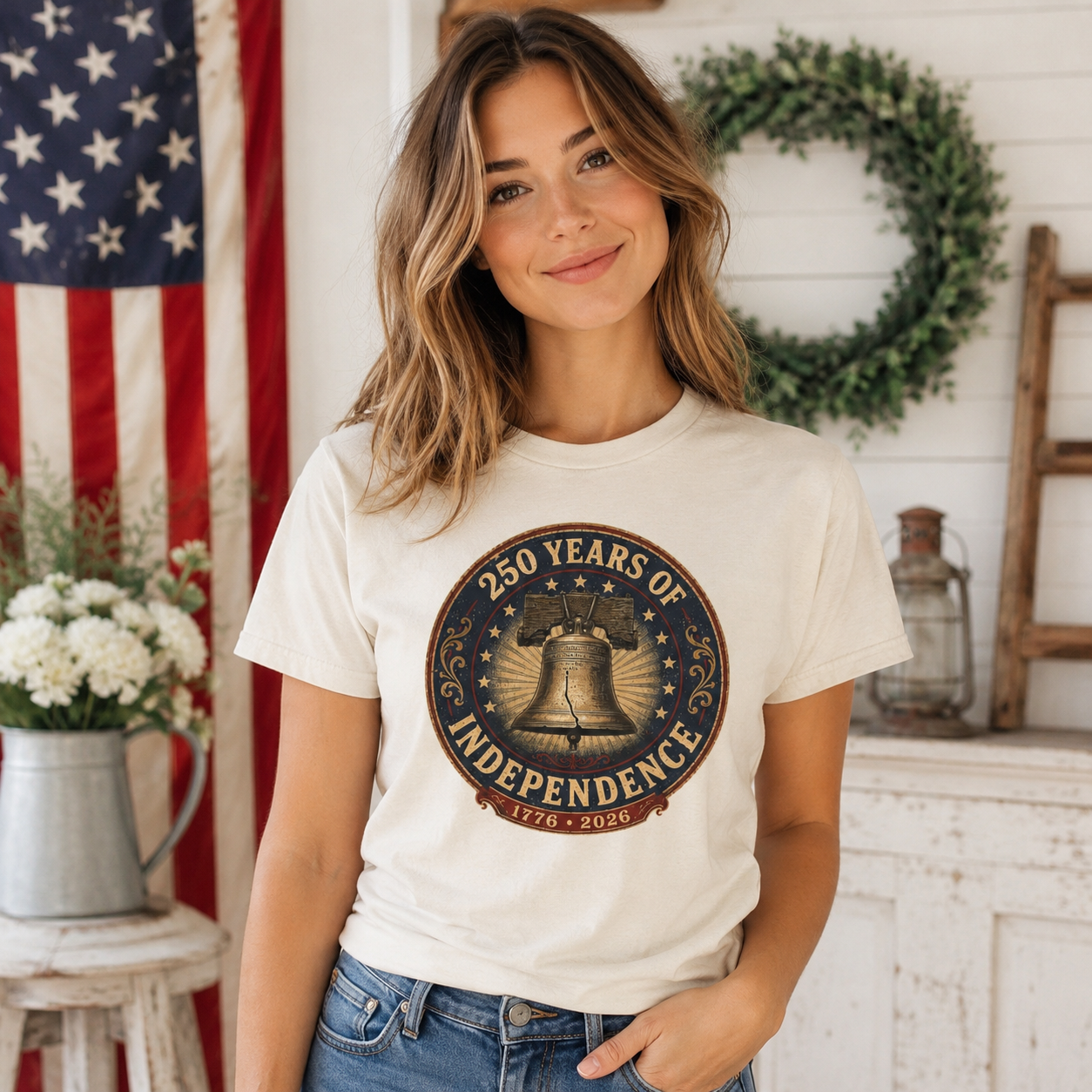 250 Years of Independence Shirt 1776 2026 Liberty Bell Patriotic Tee