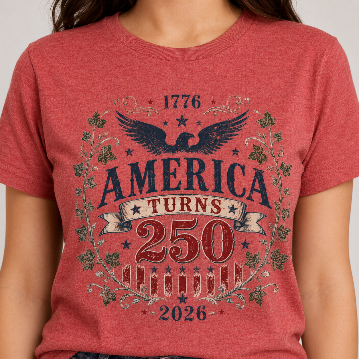 America Turns 250 Shirt 1776 2026 Patriotic Eagle 4th July Tee