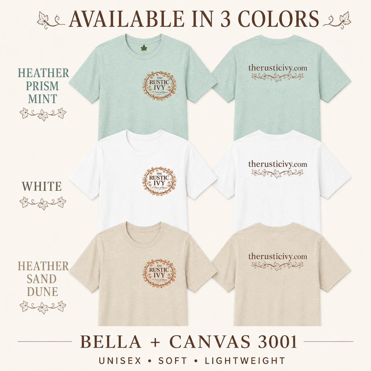 The Rustic Ivy Logo Tee, Vintage Ivy Farmhouse Shirt