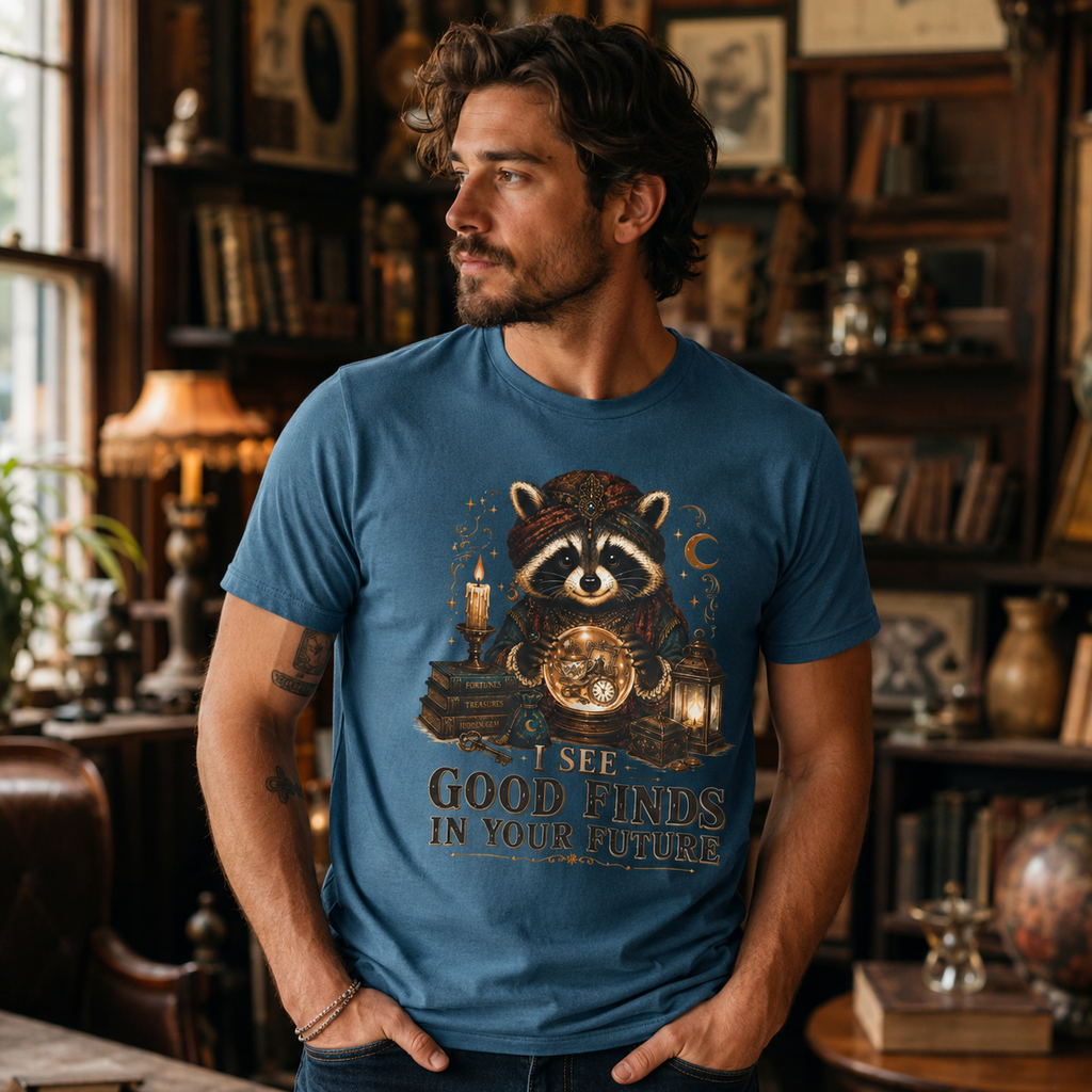 Good Finds Raccoon Graphic Tee, Vintage Thrift Lover Shirt
