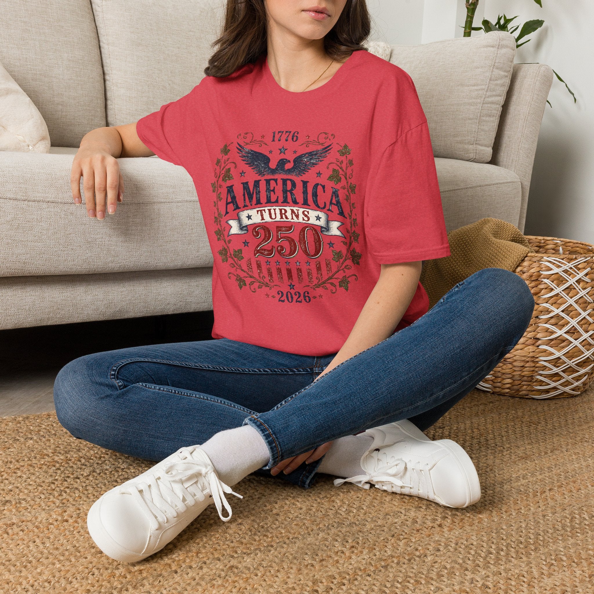 America Turns 250 Shirt 1776 2026 Patriotic Eagle 4th July Tee