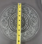 Set Of 4 Anchor Hocking Sandwich Glass Salad Plates Clear Vintage Floral Design