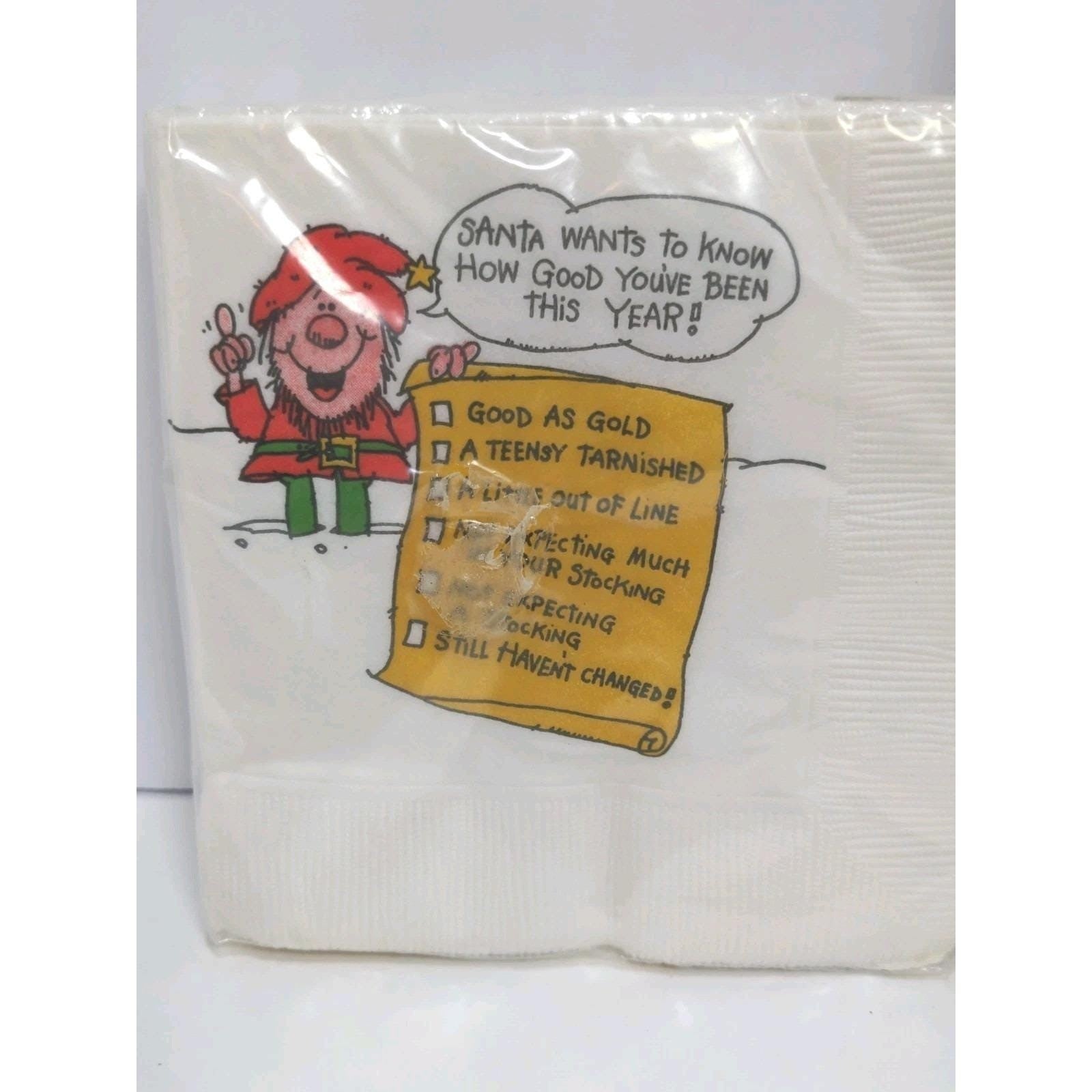 Vintage Hallmark Christmas Napkins Santa Holiday Unopened 16