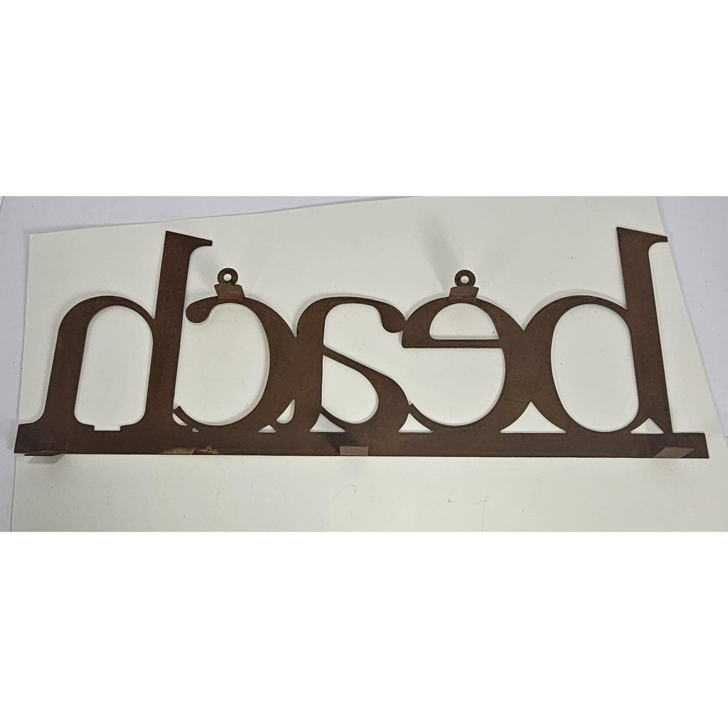 Vintage Metal BEACH Wall Sign Rustic Coastal Pop Out Letters