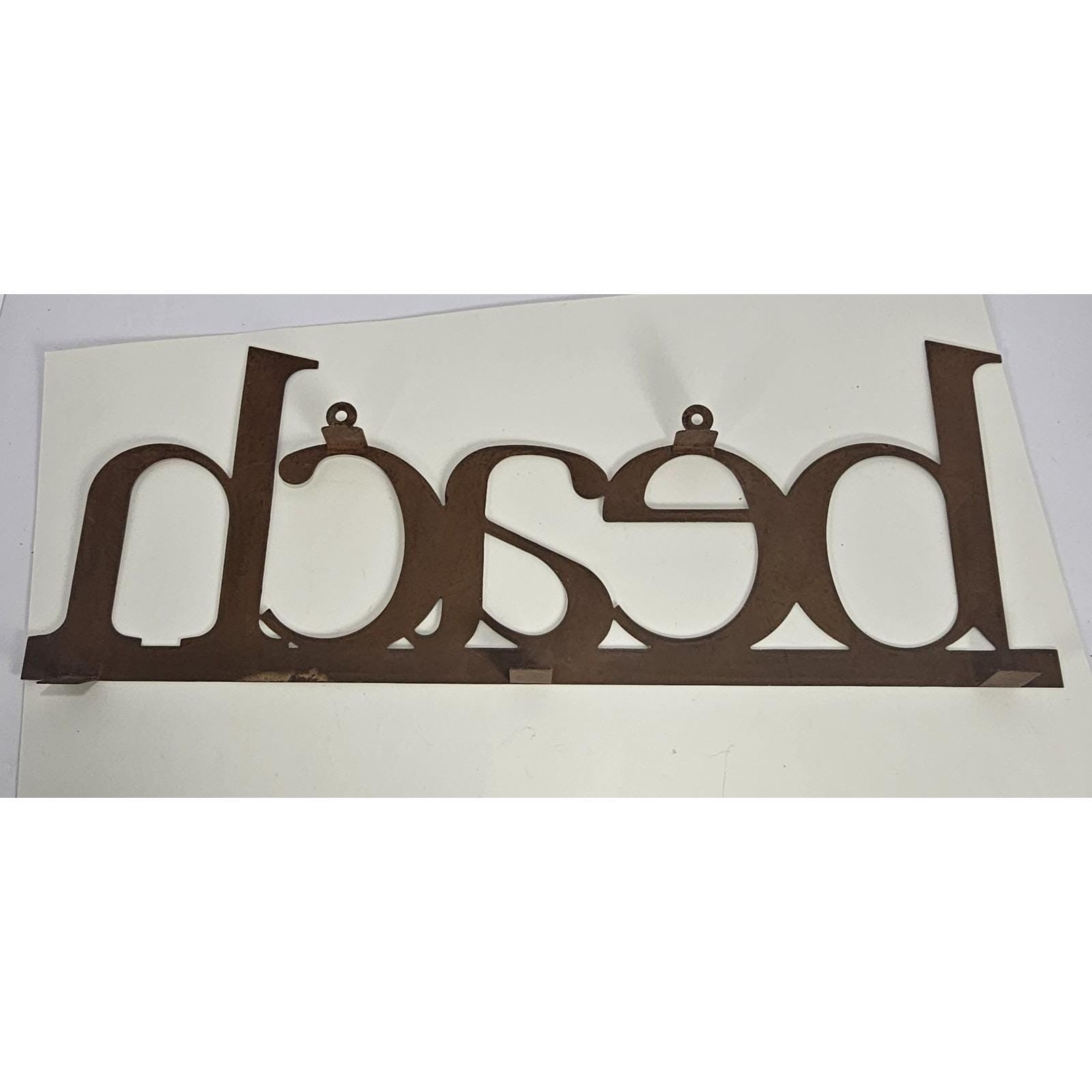 Vintage Metal BEACH Wall Sign Rustic Coastal Pop Out Letters