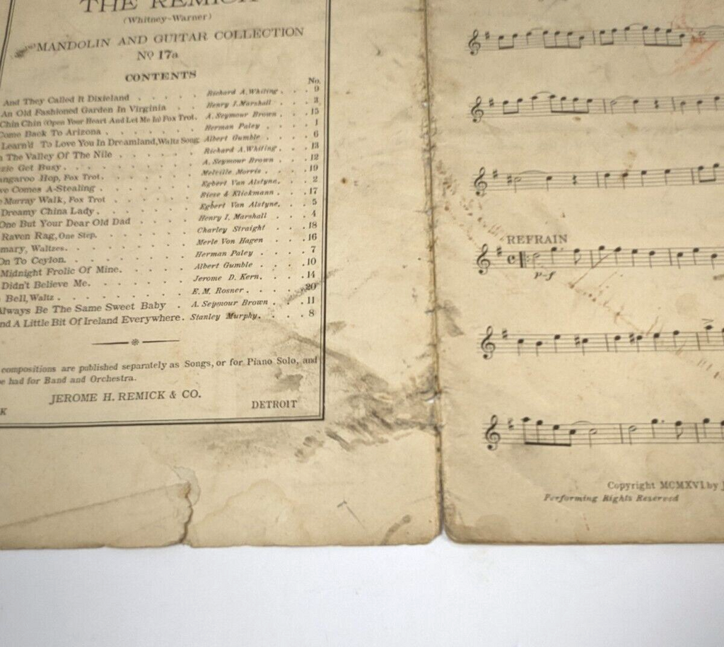 Antique 1916 Mandolin & Guitar Collection No. 17a – Louis Tocaben