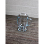 Vintage Clear Glass Pedestal Mug with Handle | Footed Coffee Cup