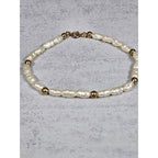 Vintage Pearl-Style Beaded Bracelet with Gold-Tone Accents