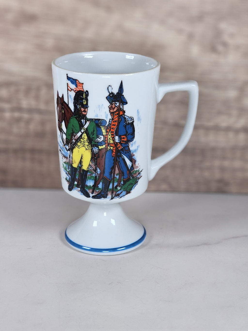 VTG Colonial Fred Roberts Co Footed Coffee Mug — American Revolutionary War
