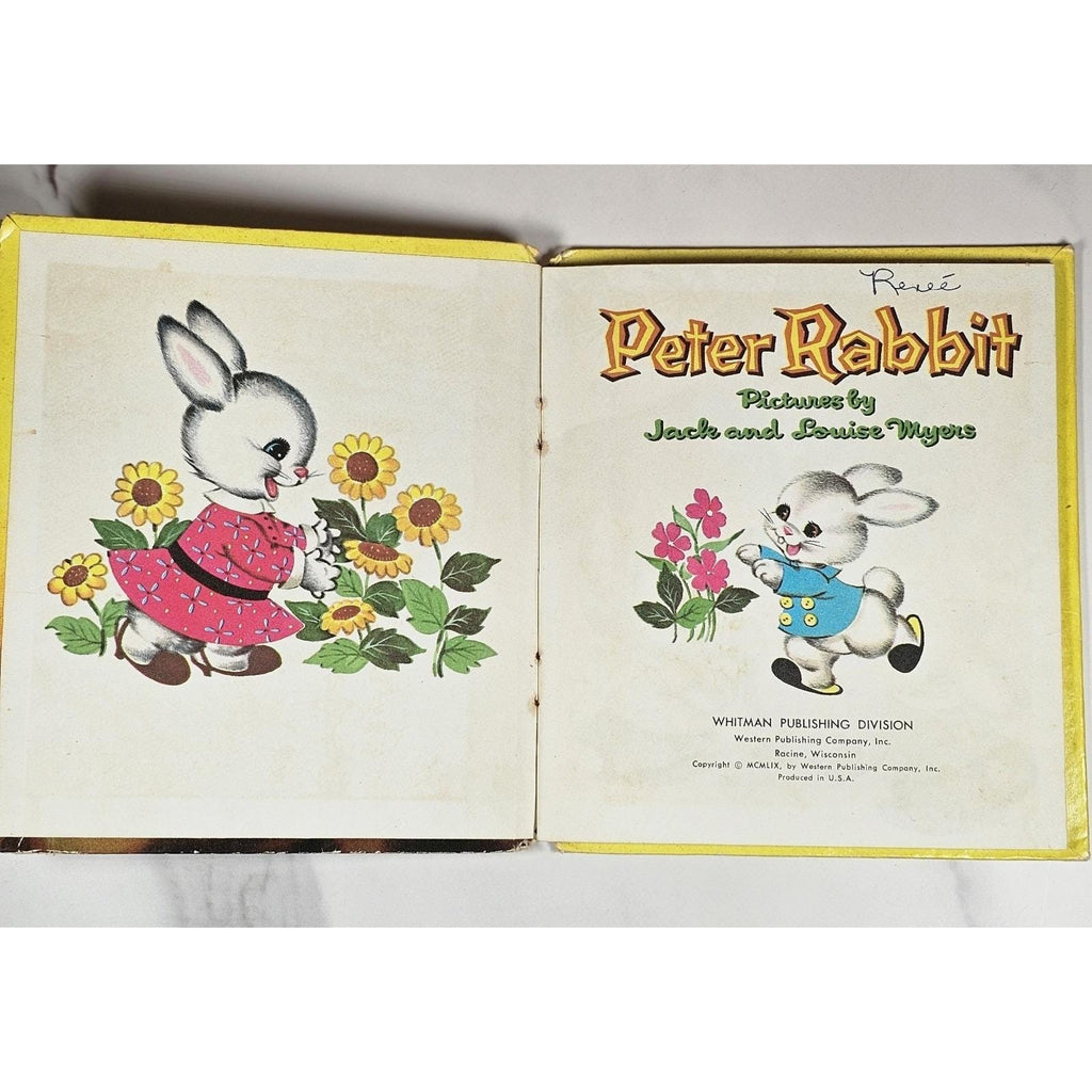 Vintage 1959 Peter Rabbit Hardcover Children's Book Whitman Illustrated