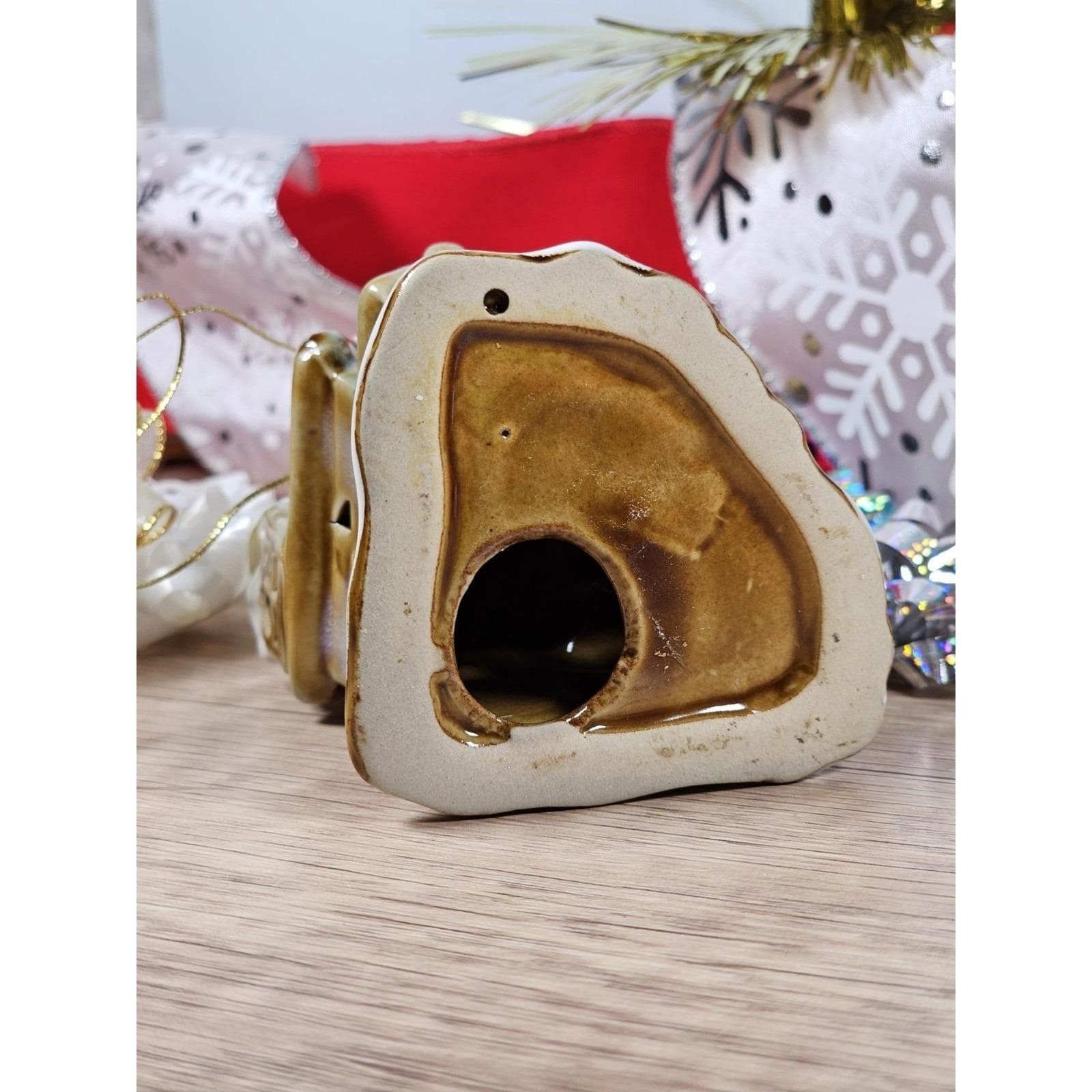 Vintage Church Ornament Snow Covered Ceramic Christmas Decor