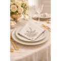 Vintage 1940s Linen Napkin Floral Cutwork Embroidery 16" Square